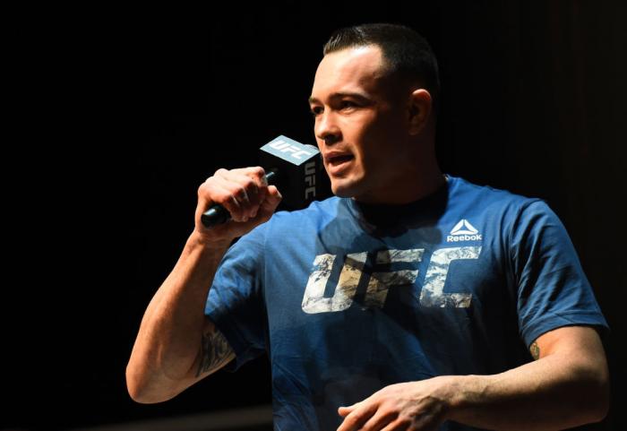 CHICAGO, ILLINOIS - JUNE 06: Colby Covington interacts with fans during the UFC 225 Open Workouts at the Chicago Theatre on June 6, 2018 in Chicago, Illinois. (Photo by Josh Hedges/Zuffa LLC/Zuffa LLC via Getty Images)
