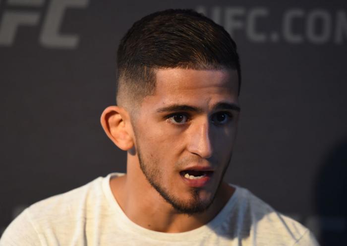 CHICAGO, ILLINOIS - JUNE 07: Sergio Pettis interacts with media during the UFC 225 Ultimate Media Day at the United Center on June 7, 2018 in Chicago, Illinois. (Photo by Josh Hedges/Zuffa LLC/Zuffa LLC via Getty Images)
