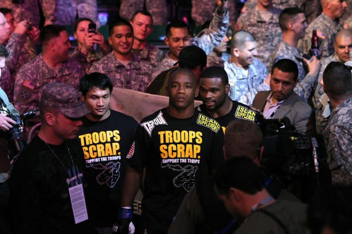 Yves Edwards enters the arena.