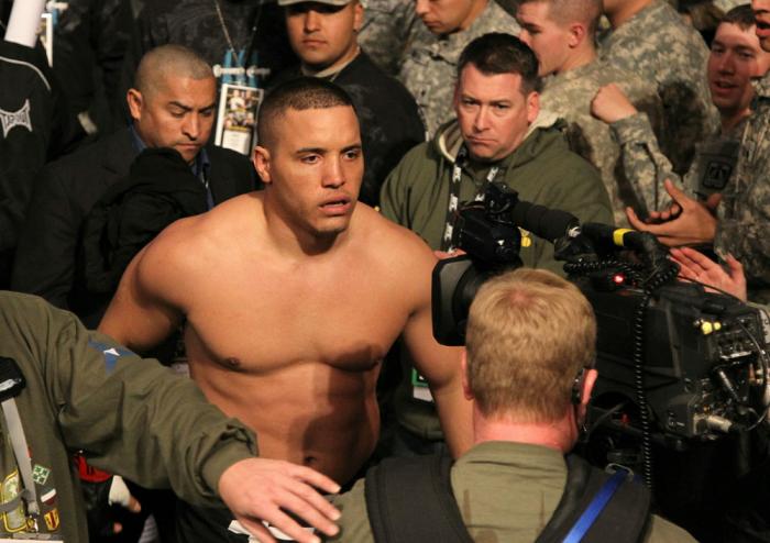 Pat Barry enters the arena.