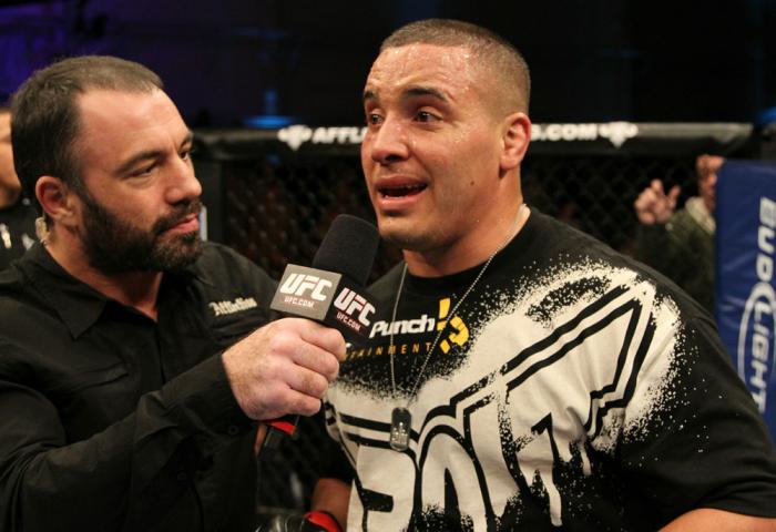 Pat Barry speaks with Joe Rogan after his win over Joey Beltran.
