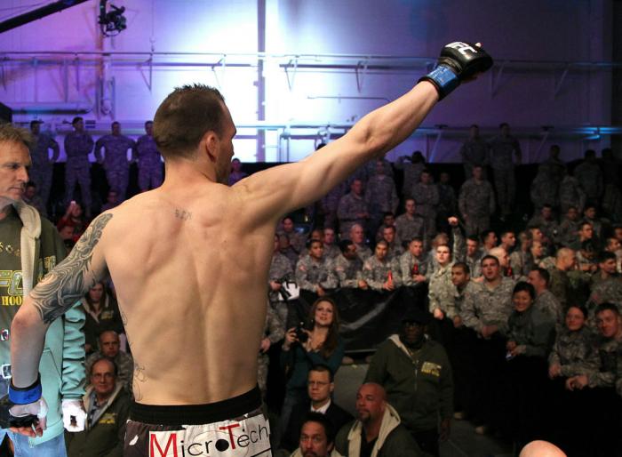 George Roop enters the octagon.