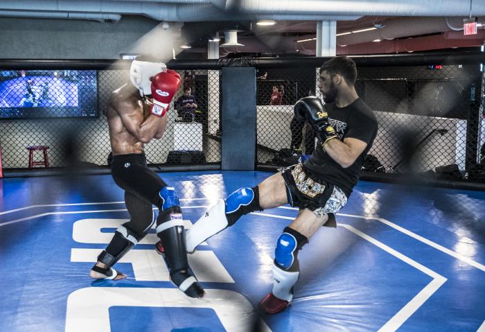 Las Vegas 4/11/18 - UFC fighters Kevin Lee and Yair Rodriguez sparring at the UFC Performance Institute in las Vegas. (Photo credit Juan Cardenas)