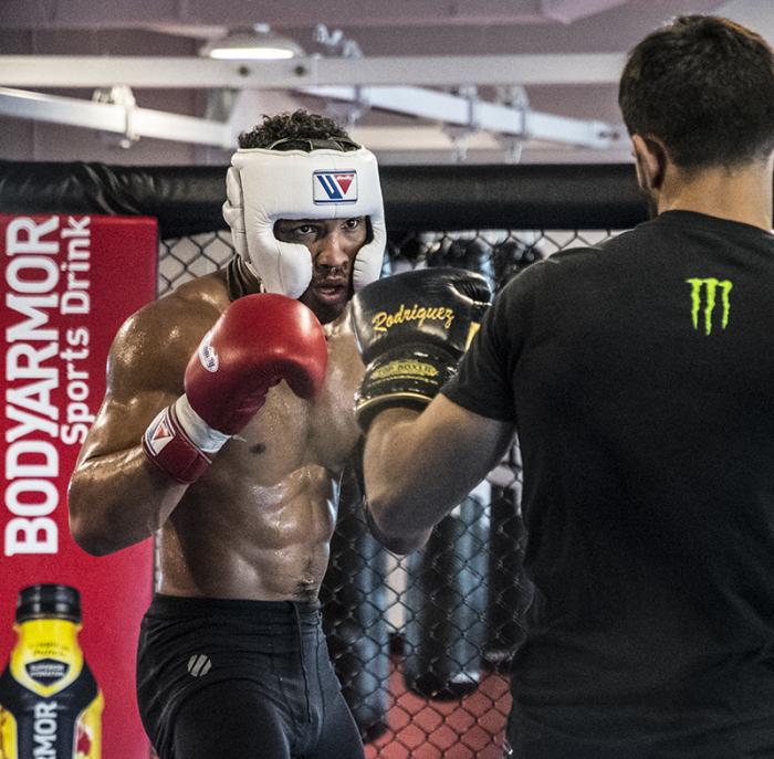 Las Vegas 4/11/18 - UFC fighters Kevin Lee and Yair Rodriguez sparring at the UFC Performance Institute in las Vegas. (Photo credit Juan Cardenas)