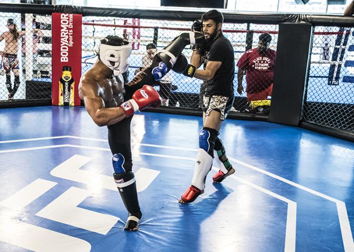 Las Vegas 4/11/18 - UFC fighters Kevin Lee and Yair Rodriguez sparring at the UFC Performance Institute in las Vegas. (Photo credit Juan Cardenas)