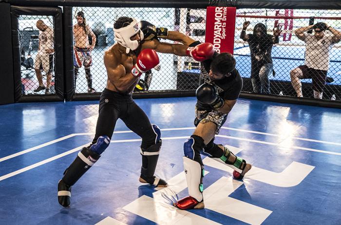Las Vegas 4/11/18 - UFC fighters Kevin Lee and Yair Rodriguez sparring at the UFC Performance Institute in las Vegas. (Photo credit Juan Cardenas)