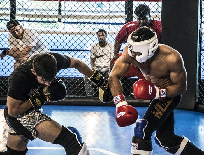 Las Vegas 4/11/18 - UFC fighters Kevin Lee and Yair Rodriguez sparring at the UFC Performance Institute in las Vegas. (Photo credit Juan Cardenas)