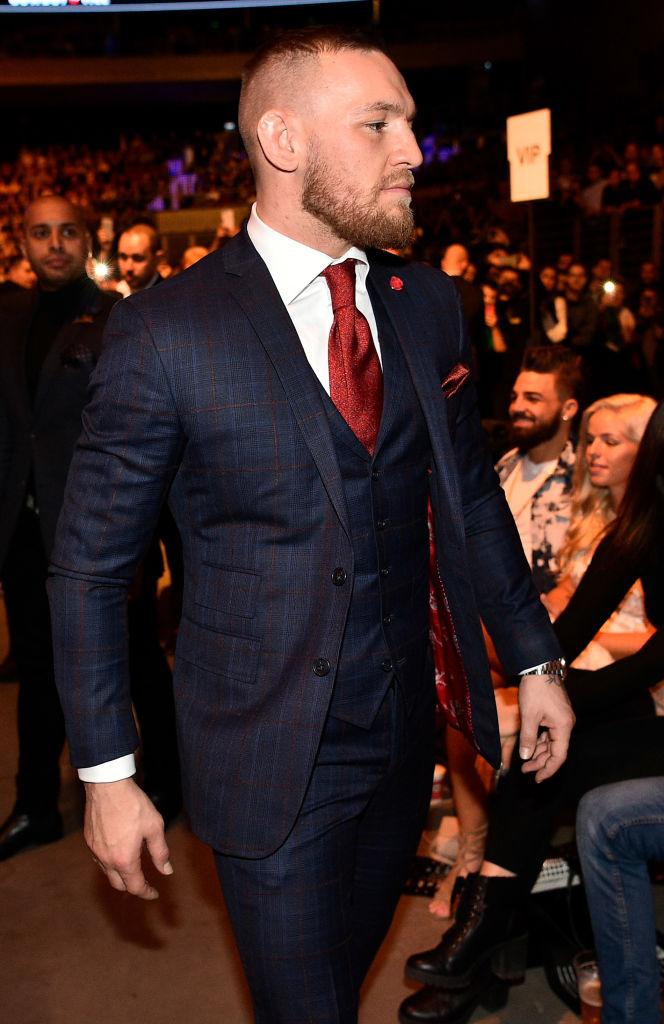 GDANSK, POLAND - OCTOBER 21: UFC lightweight champion Conor McGregor is seen in attendance during the UFC Fight Night event inside Ergo Arena on October 21, 2017 in Gdansk, Poland. (Photo by Jeff Bottari/Zuffa LLC
