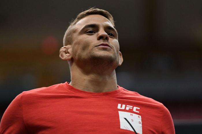 GLENDALE, AZ - APRIL 11: Dustin Poirier holds an open workout for fans and media at Gila River Arena on April 11, 2018 in Glendale, Arizona. (Photo by Jennifer Stewart/Zuffa LLC/Zuffa LLC via Getty Images)
