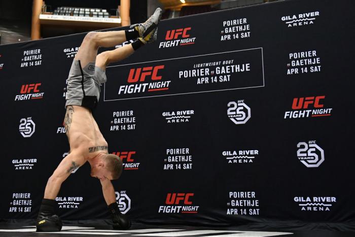 GLENDALE, AZ - APRIL 11: Justin Gaethje holds an open workout for fans and media at Gila River Arena on April 11, 2018 in Glendale, Arizona. (Photo by Jennifer Stewart/Zuffa LLC/Zuffa LLC via Getty Images)
