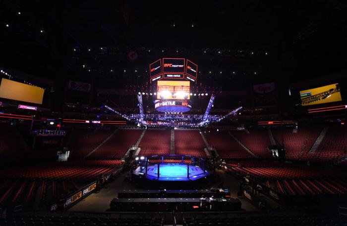 GLENDALE, AZ - APRIL 14: A general view of the Octagon before the UFC Fight Night event at the Gila Rivera Arena on April 14, 2018 in Glendale, Arizona. (Photo by Josh Hedges/Zuffa LLC/Zuffa LLC via Getty Images)