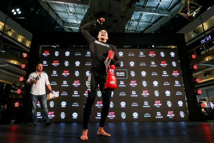 Diego Rivas at the UFC Chile open workouts