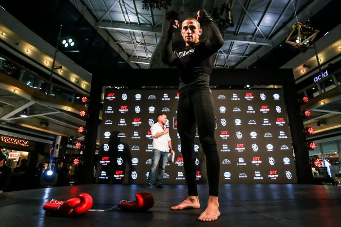 Diego Rivas at the UFC Chile open workouts
