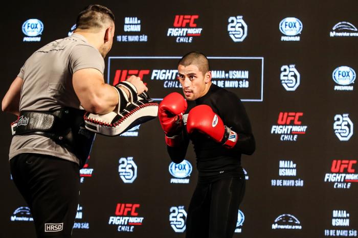Diego Rivas at the UFC Chile open workouts