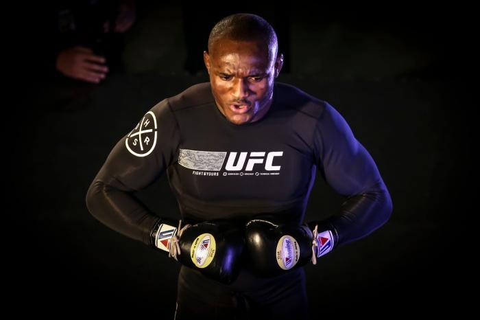 Kamaru Usman at the UFC Chile open workouts