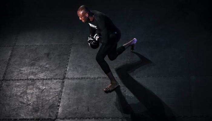 Kamaru Usman at the UFC Chile open workouts