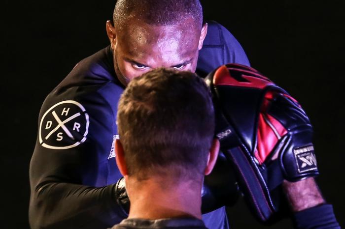 Kamaru Usman at the UFC Chile open workouts