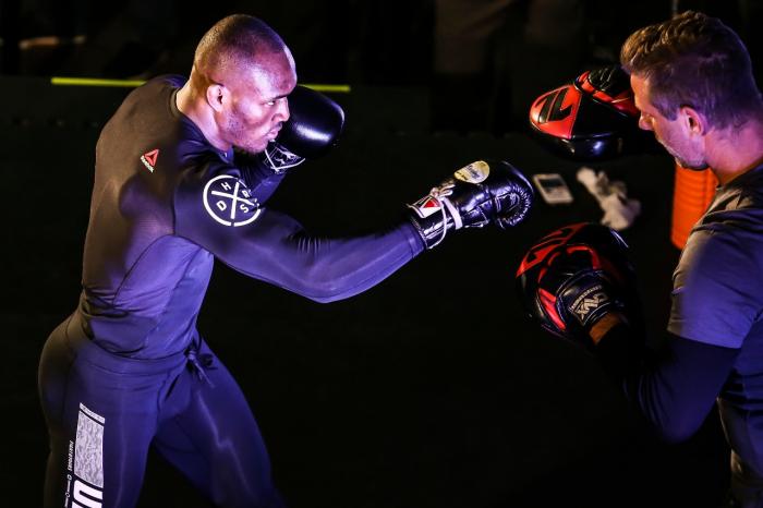Kamaru Usman at the UFC Chile open workouts