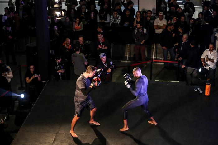 Kamaru Usman at the UFC Chile open workouts