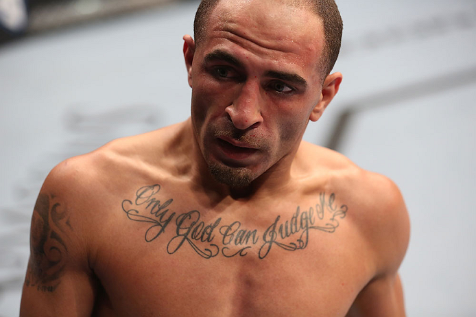 DENVER, CO - AUGUST 11: Chico Camus stands in his corner between rounds during his bout against Dustin Pague at UFC 150 inside Pepsi Center on August 11, 2012 in Denver, Colorado. (Photo by Nick Laham/Zuffa LLC/Zuffa LLC via Getty Images)