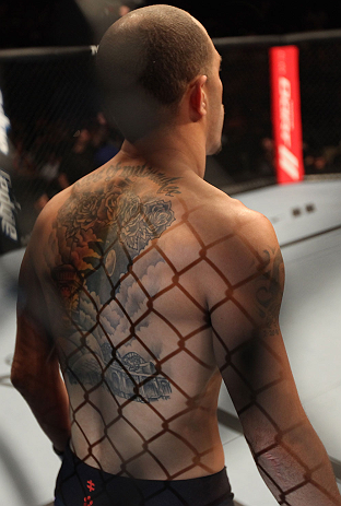 DENVER, CO - AUGUST 11: Chico Camus stands in the Octagon before his bout against Dustin Pague at UFC 150 inside Pepsi Center on August 11, 2012 in Denver, Colorado. (Photo by Nick Laham/Zuffa LLC/Zuffa LLC via Getty Images)