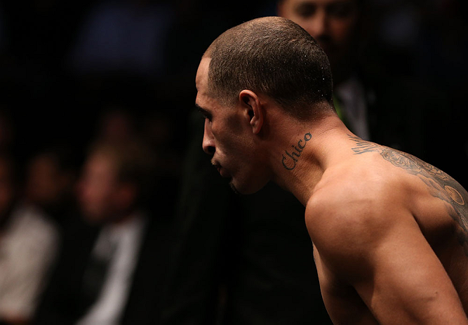 DENVER, CO - AUGUST 11: Chico Camus enters the Octagon before his bout against Dustin Pague at UFC 150 inside Pepsi Center on August 11, 2012 in Denver, Colorado. (Photo by Josh Hedges/Zuffa LLC/Zuffa LLC via Getty Images)