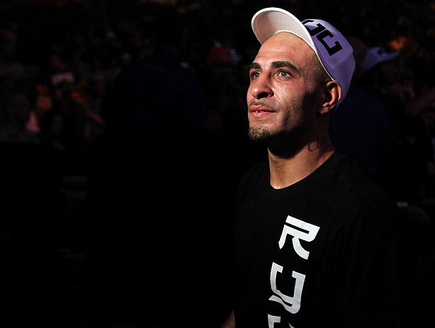 DENVER, CO - AUGUST 11: Chico Camus exits the Octagon after his victory against Dustin Pague at UFC 150 inside Pepsi Center on August 11, 2012 in Denver, Colorado. (Photo by Josh Hedges/Zuffa LLC/Zuffa LLC via Getty Images)
