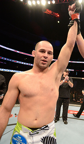 ANAHEIM, CA - FEBRUARY 23: Kenny Robertson reacts to his victory over Brock Jardine in their welterweight bout during UFC 157 at Honda Center on February 23, 2013 in Anaheim, California. (Photo by Donald Miralle/Zuffa LLC/Zuffa LLC via Getty Images) ***