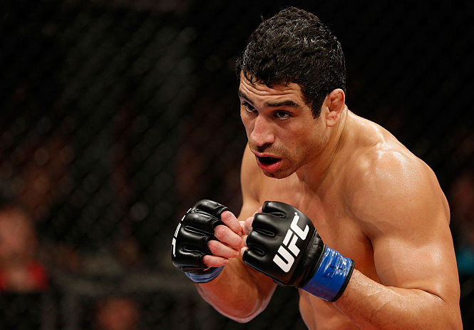 LONDON, ENGLAND - FEBRUARY 16: Danny Castillo stands in the Octagon during his lightweight fight against Paul Sass during the UFC on Fuel TV event on February 16, 2013 at Wembley Arena in London, England. (Photo by Josh Hedges/Zuffa LLC/Zuffa LLC via Ge