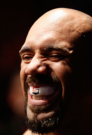 ANAHEIM, CA - FEBRUARY 23: Lavar Johnson prepares to enter the Octagon to face Brendan Schaub in their heavyweight bout during UFC 157 at Honda Center on February 23, 2013 in Anaheim, California. (Photo by Josh Hedges/Zuffa LLC/Zuffa LLC via Getty Image