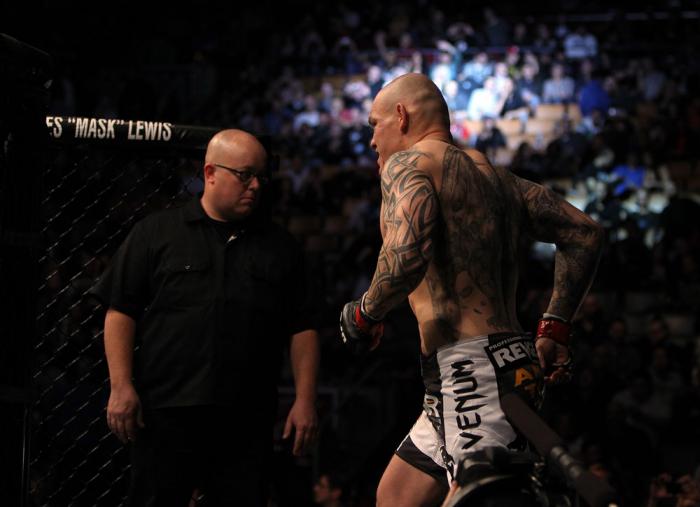 TORONTO, ON - DECEMBER 10: Krzysztof Soszynski enters the Octagon before his bout against Igor Pokrajac during the UFC 140 event at Air Canada Centre on December 10, 2011 in Toronto, Ontario, Canada. (Photo by Josh Hedges/Zuffa LLC/Zuffa LLC via Getty I