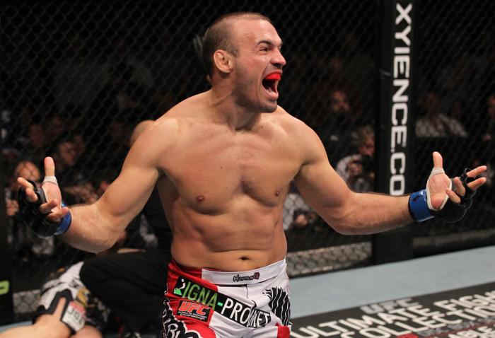 TORONTO, ON - DECEMBER 10: Igor Pokrajac reacts after knocking out Krzysztof Soszynski during the UFC 140 event at Air Canada Centre on December 10, 2011 in Toronto, Ontario, Canada. (Photo by Nick Laham/Zuffa LLC/Zuffa LLC via Getty Images)