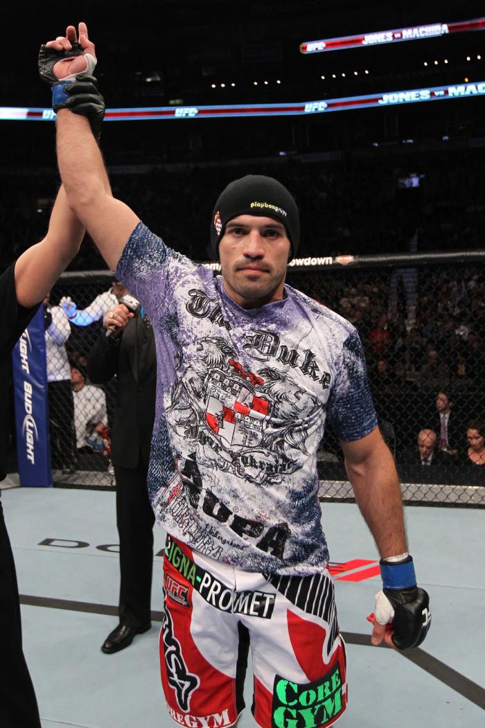 TORONTO, ON - DECEMBER 10: Igor Pokrajac reacts after knocking out Krzysztof Soszynski during the UFC 140 event at Air Canada Centre on December 10, 2011 in Toronto, Ontario, Canada. (Photo by Nick Laham/Zuffa LLC/Zuffa LLC via Getty Images)