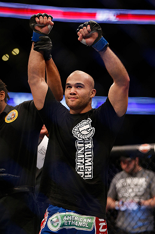 ANAHEIM, CA - FEBRUARY 23: Robbie Lawler is declared the winner over Josh Koscheck in their welterweight bout during UFC 157 at Honda Center on February 23, 2013 in Anaheim, California. (Photo by Josh Hedges/Zuffa LLC/Zuffa LLC via Getty Images) *** Loc