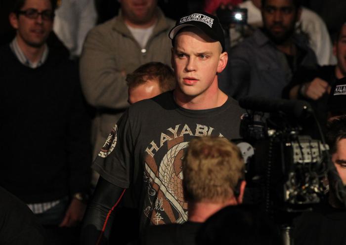 OMAHA, NE - FEBRUARY 15: Stefan Struve enters the arena before his bout against Dave Herman during the UFC on FUEL TV event at Omaha Civic Auditorium on February 15, 2012 in Omaha, Nebraska. (Photo by Josh Hedges/Zuffa LLC/Zuffa LLC via Getty Images) **