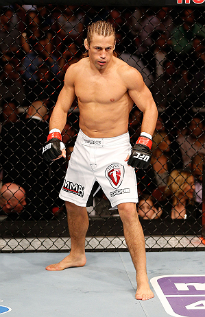 ANAHEIM, CA - FEBRUARY 23: Urijah Faber prepares to face Ivan Menjivar in their bantamweight bout during UFC 157 at Honda Center on February 23, 2013 in Anaheim, California. (Photo by Josh Hedges/Zuffa LLC/Zuffa LLC via Getty Images) *** Local Caption *