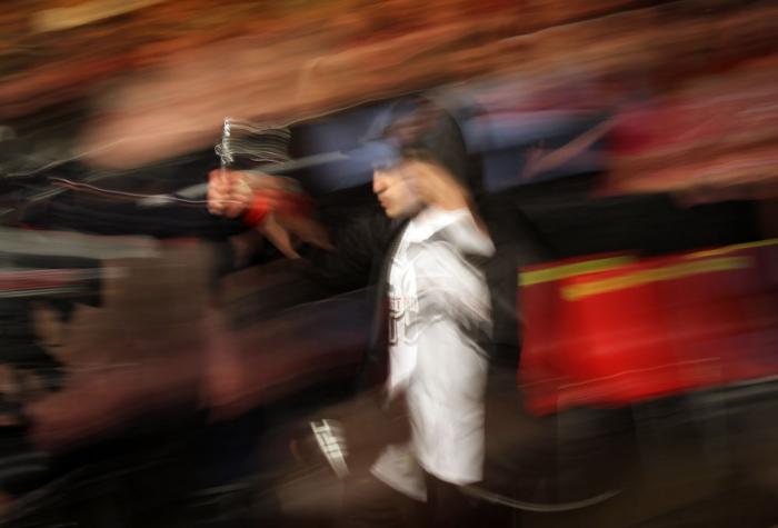 OMAHA, NE - FEBRUARY 15: Diego Sanchez enters the arena before his bout against Jake Ellenberger during the UFC on FUEL TV event at Omaha Civic Auditorium on February 15, 2012 in Omaha, Nebraska. (Photo by Josh Hedges/Zuffa LLC/Zuffa LLC via Getty Image