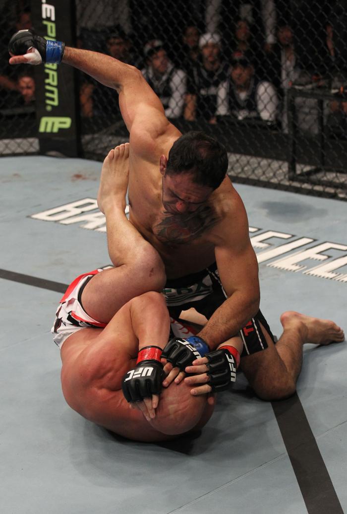 TORONTO, ON - DECEMBER 10: Antonio Rogerio Nogueira (top) punches Tito Ortiz during the UFC 140 event at Air Canada Centre on December 10, 2011 in Toronto, Ontario, Canada. (Photo by Nick Laham/Zuffa LLC/Zuffa LLC via Getty Images)