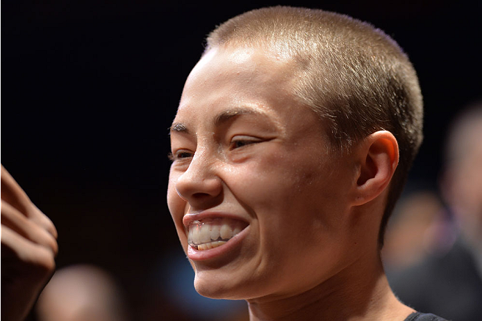 LAS VEGAS, NEVADA - DECEMBER 10: Rose Namajunas prepares for her women's strawweight bout against Paige VanZant during the UFC Fight Night event at The Chelsea at the Cosmopolitan of Las Vegas on December 10, 2015 in Las Vegas, Nevada. (Photo by Brandon