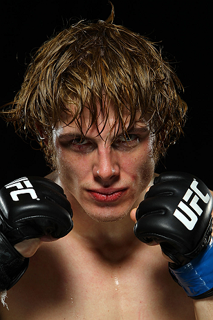 LONDON, ENGLAND - FEBRUARY 16: Matthew Riddle poses for a portrait after his victory over Che Mills during the UFC on Fuel TV event on February 16, 2013 at Wembley Arena in London, England. (Photo by Mike Roach/Zuffa LLC/Zuffa LLC via Getty Images)