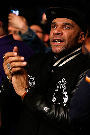 LONDON, ENGLAND - FEBRUARY 16: Rapper Goldie attends the UFC on Fuel TV event on February 16, 2013 at Wembley Arena in London, England. (Photo by Josh Hedges/Zuffa LLC/Zuffa LLC via Getty Images)