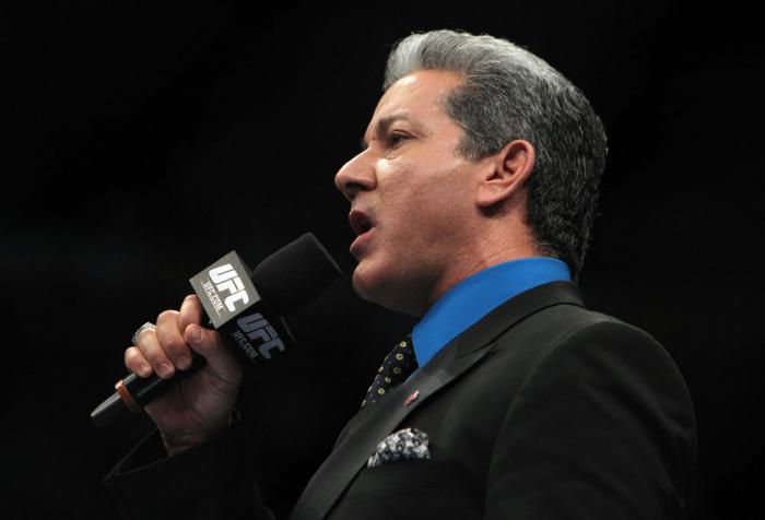 TORONTO, ON - DECEMBER 10: Octagon announcer Bruce Buffer introduces the fighters during the first bout of the evening during the UFC 140 event at Air Canada Centre on December 10, 2011 in Toronto, Ontario, Canada. (Photo by Josh Hedges/Zuffa LLC/Zuffa