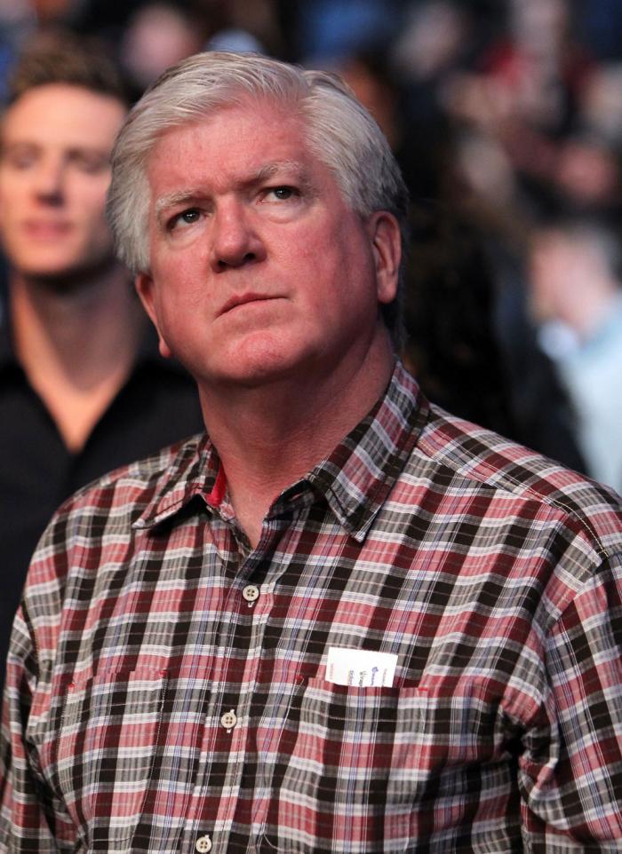 TORONTO, ON - DECEMBER 10: Former Toronto Maple Leafs head coach Pat Quinn attends the UFC 140 event at Air Canada Centre on December 10, 2011 in Toronto, Ontario, Canada. (Photo by Josh Hedges/Zuffa LLC/Zuffa LLC via Getty Images)