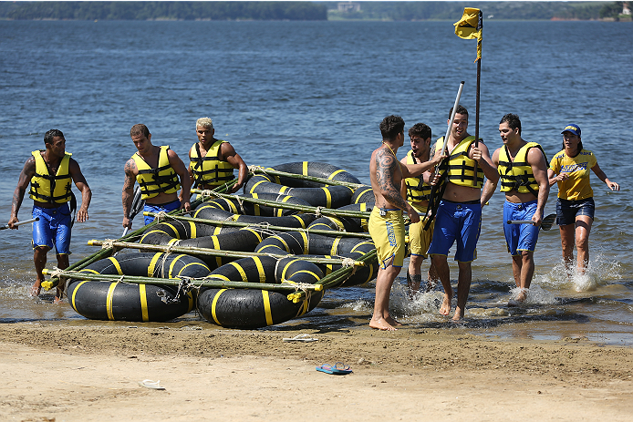 SAO PAULO, BRAZIL - JANUARY 22: Team Wanderlei beats Team Sonnen to the beach in the water challenge during season three of The Ultimate Fighter Brazil on January 22, 2014 in Sao Paulo, Brazil. (Photo by Luiz Pires Dias/Zuffa LLC/Zuffa LLC via Getty Imag