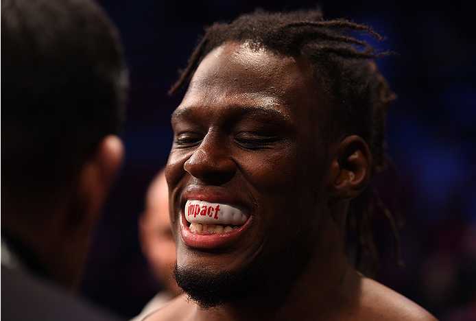 RIO DE JANEIRO, BRAZIL - AUGUST 01: Clint Hester of the United States prepares to enter the Octagon before facing Vitor Miranda of Brazil in their middleweight bout during the UFC 190 event inside HSBC Arena on August 1, 2015 in Rio de Janeiro, Brazil.