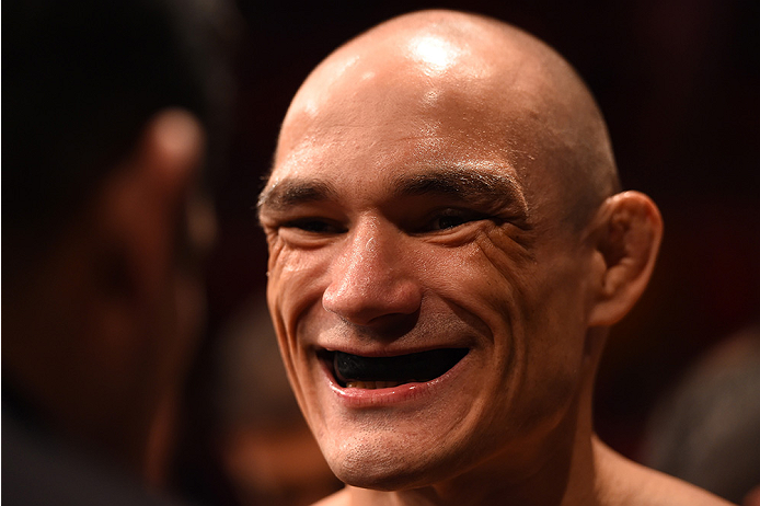 RIO DE JANEIRO, BRAZIL - AUGUST 01: Vitor Miranda of Brazil prepares to enter the Octagon before facing Clint Hester of the United States in their middleweight bout during the UFC 190 event inside HSBC Arena on August 1, 2015 in Rio de Janeiro, Brazil.