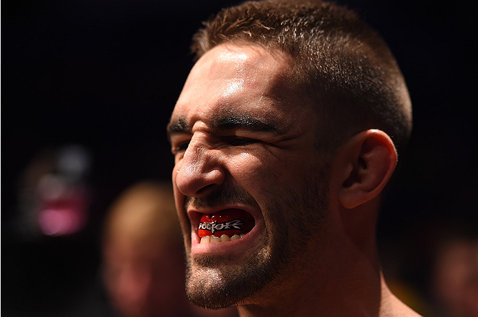NEW ORLEANS, LA - JUNE 06: Joe Proctor prepares to enter the Octagon before facing Justin Edwards in their lightweight bout during the UFC event at the Smoothie King Center on June 6, 2015 in New Orleans, Louisiana. (Photo by Josh Hedges/Zuffa LLC/Zuffa