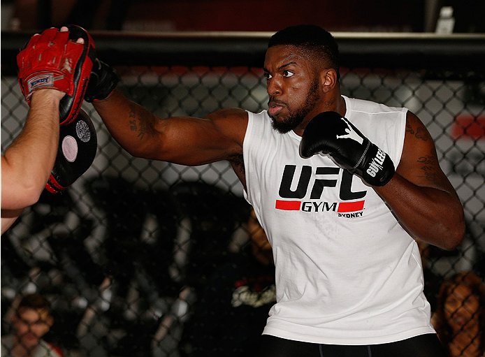 SYDNEY, AUSTRALIA - NOVEMBER 05: Walt Harris of the United States holds an open training session for media at the UFC Gym Sydney on November 5, 2014 in Sydney, Australia. (Photo by Josh Hedges/Zuffa LLC/Zuffa LLC via Getty Images)