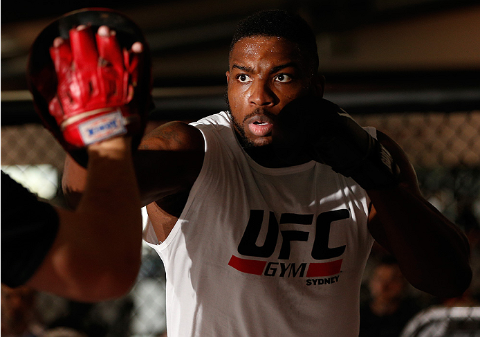 SYDNEY, AUSTRALIA - NOVEMBER 05: Walt Harris of the United States holds an open training session for media at the UFC Gym Sydney on November 5, 2014 in Sydney, Australia. (Photo by Josh Hedges/Zuffa LLC/Zuffa LLC via Getty Images)