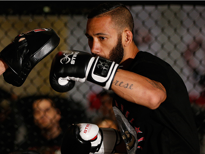 SYDNEY, AUSTRALIA - NOVEMBER 05: Dylan Andrews of New Zealand holds an open training session for media at the UFC Gym Sydney on November 5, 2014 in Sydney, Australia. (Photo by Josh Hedges/Zuffa LLC/Zuffa LLC via Getty Images)